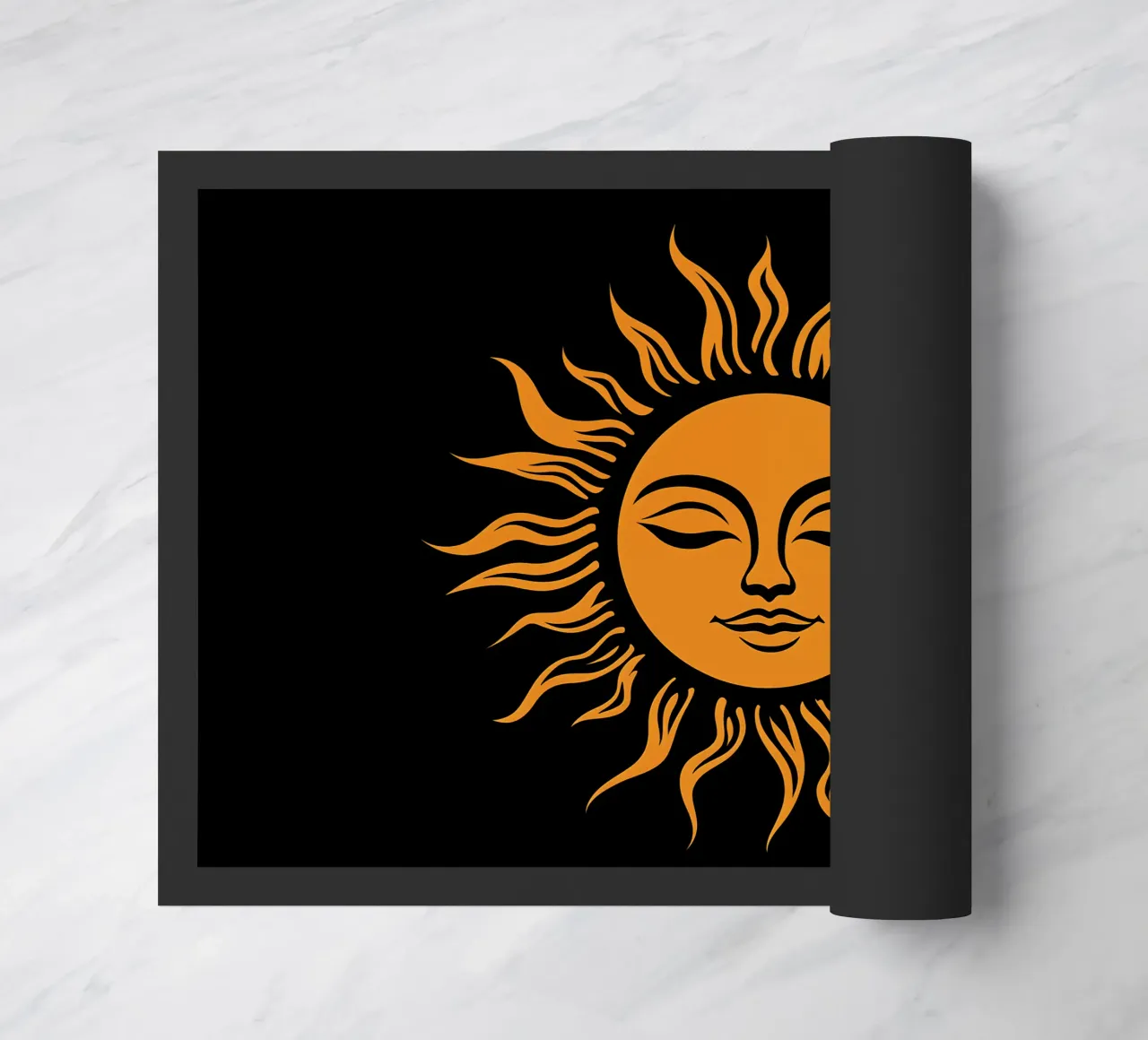 Logo del sole femminile e amichevole zerbino da Autofocus
