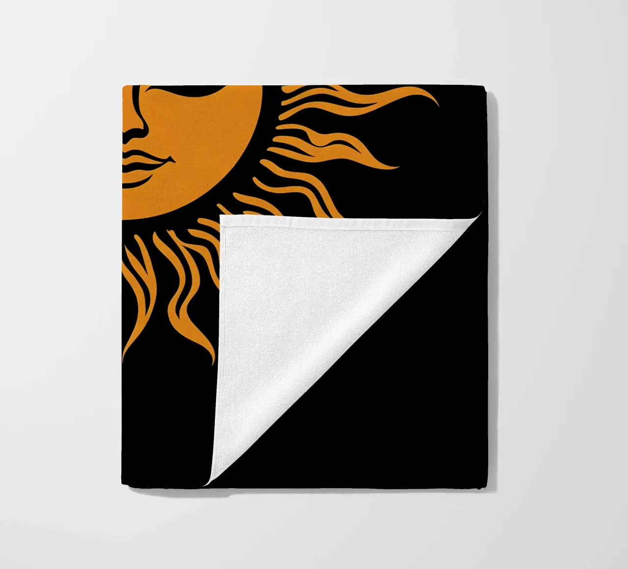 Logo del sole femminile e amichevole telo mare da Autofocus