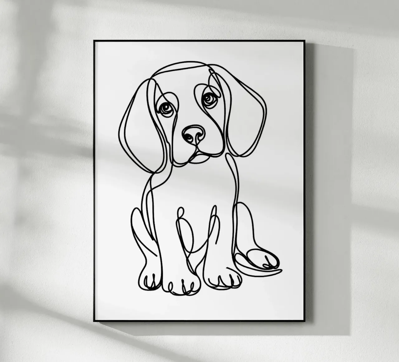 Dessin au trait d'un chien beagle plexiglas de WijdevenDesign
