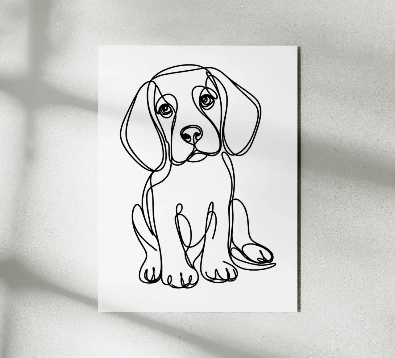 Dessin au trait d'un chien beagle alu dibond de WijdevenDesign