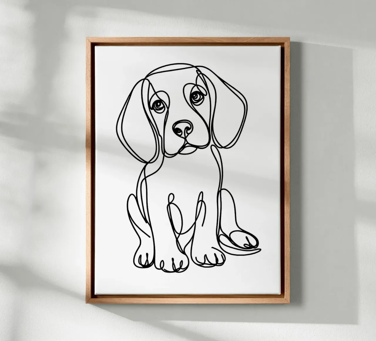 Dessin au trait d'un chien beagle toile avec Caisse américaine de WijdevenDesign