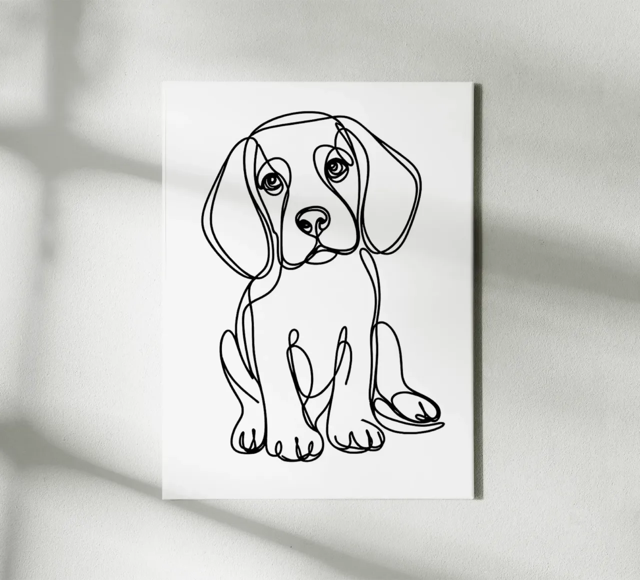 Dessin au trait d'un chien beagle toile avec Caisse américaine de WijdevenDesign