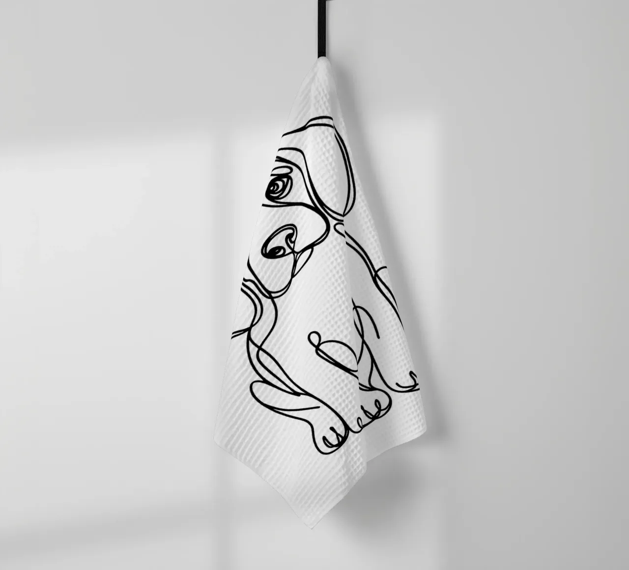 Dessin au trait d'un chien beagle torchon de WijdevenDesign