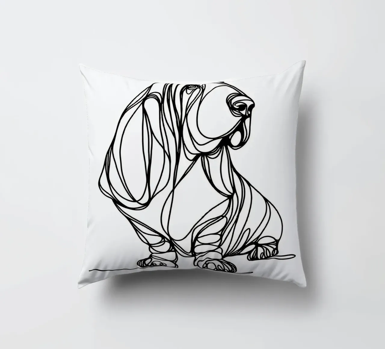 Basset Hound Line Art cuscino da WijdevenDesign