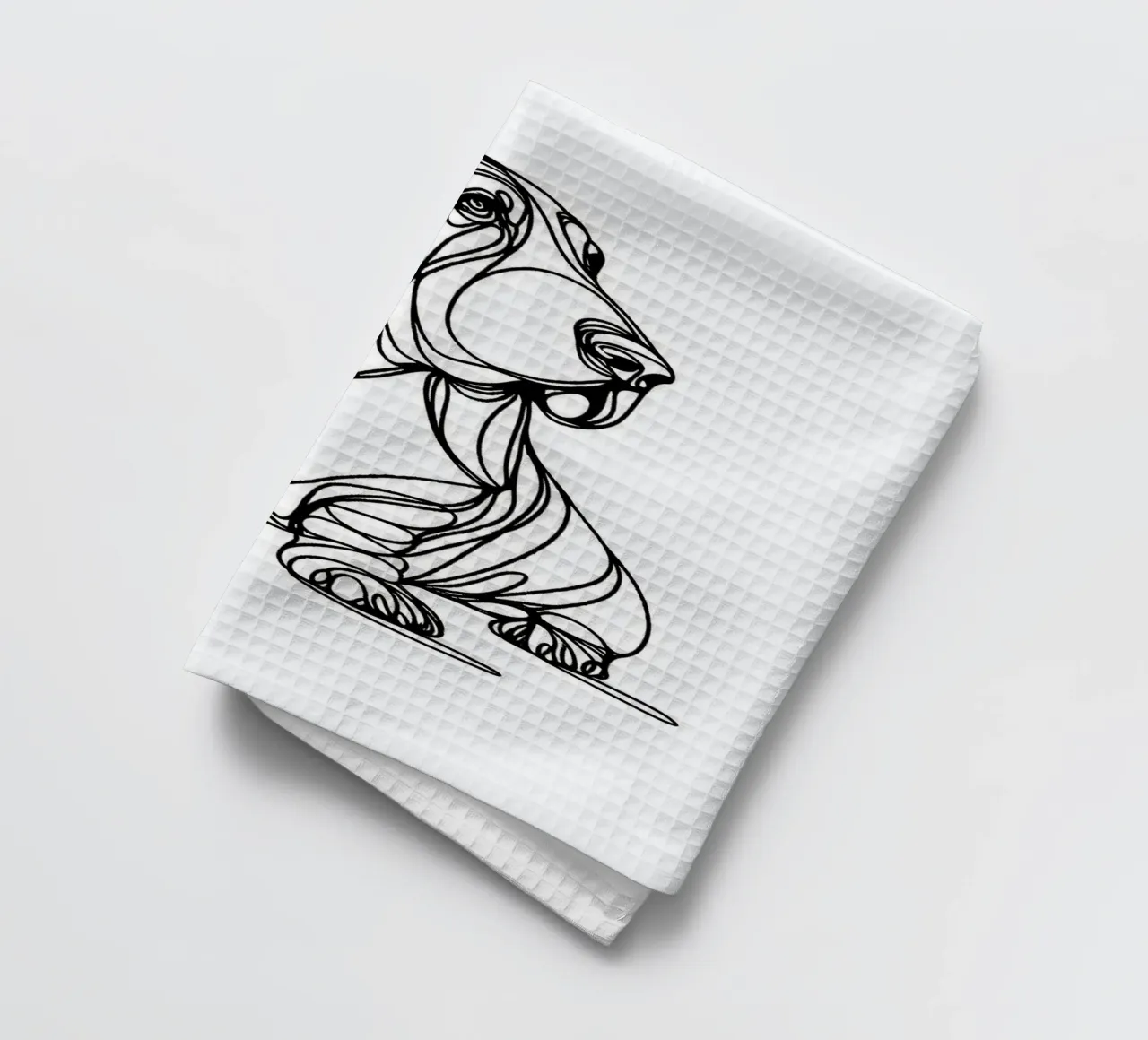 Basset Hound Line Art canovaccio da cucina da WijdevenDesign