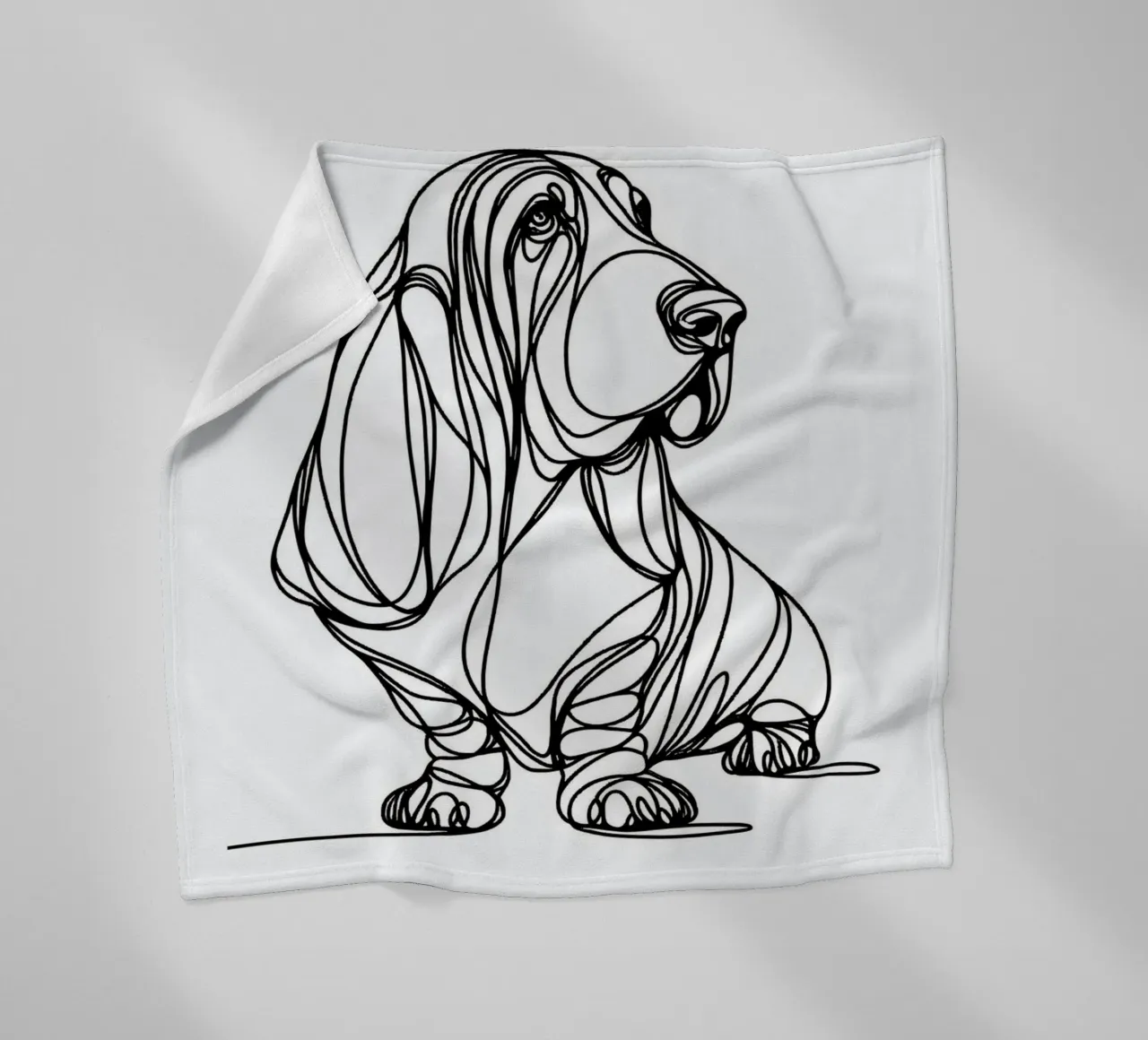 Basset Hound Line Art coperta in pile da WijdevenDesign