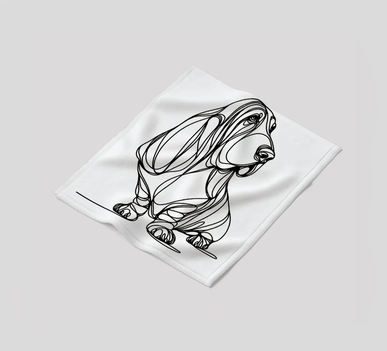 Basset Hound Line Art coperta in pile da WijdevenDesign