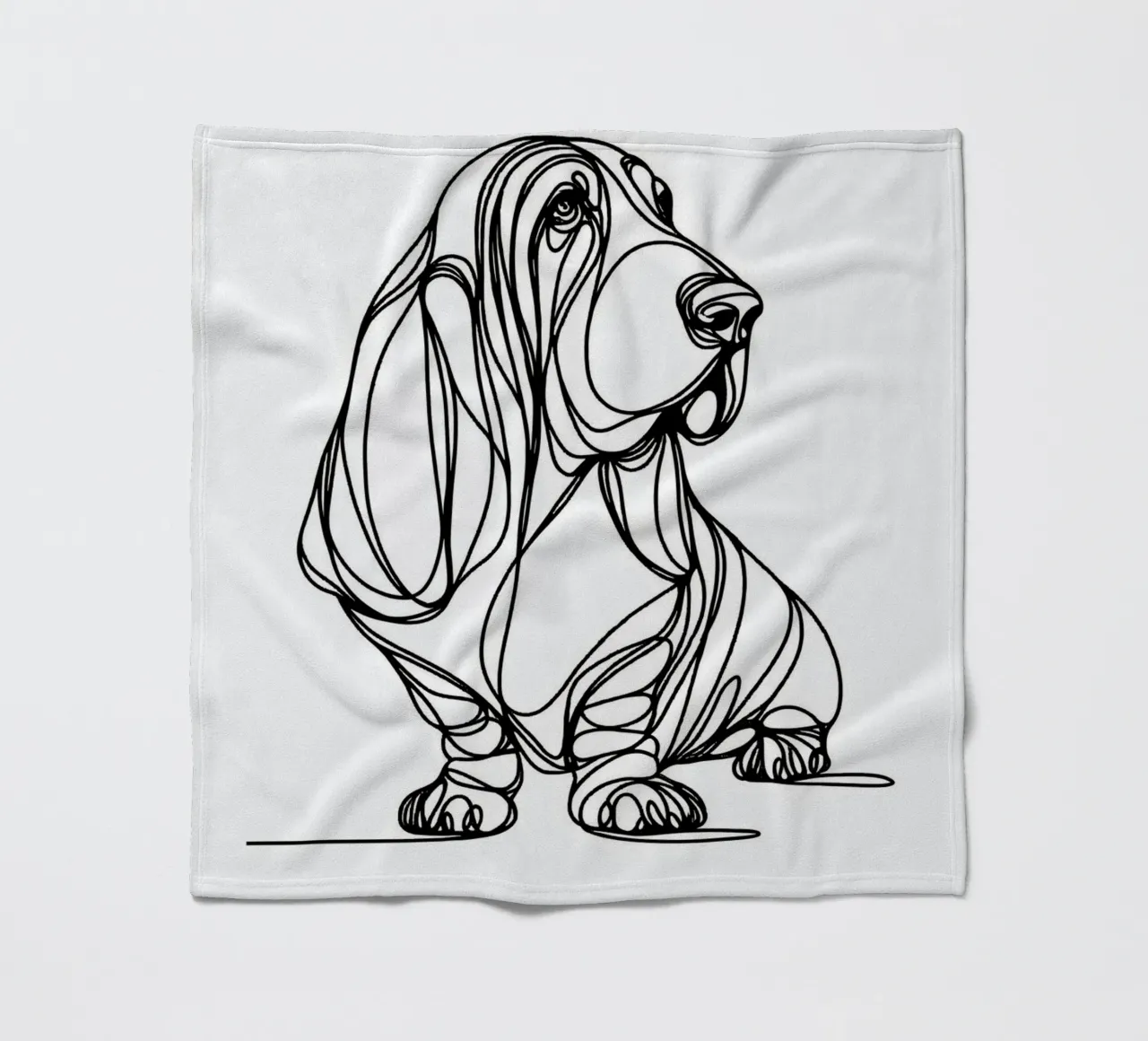 Basset Hound Line Art coperta in pile da WijdevenDesign