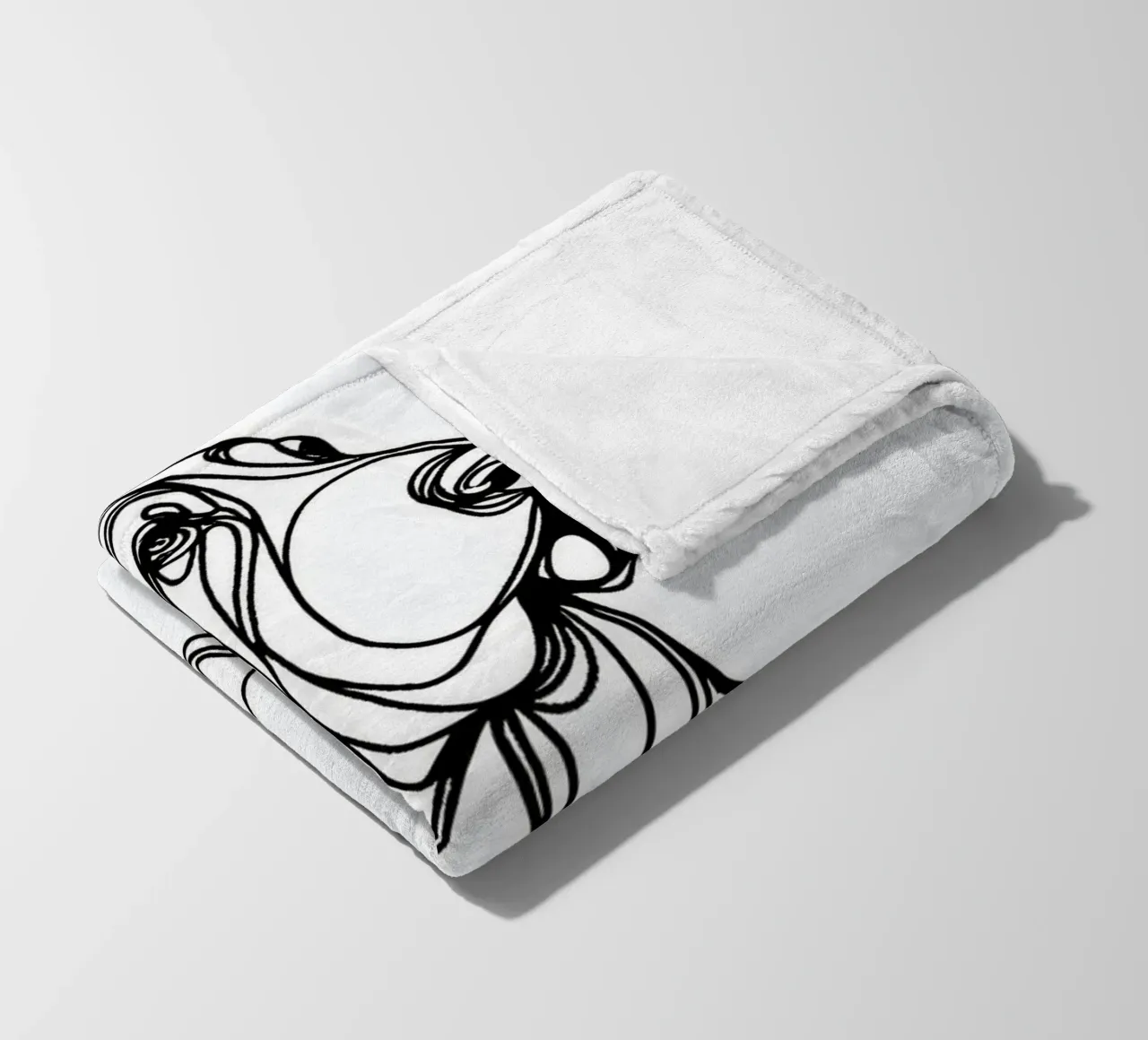 Basset Hound Line Art coperta in pile da WijdevenDesign