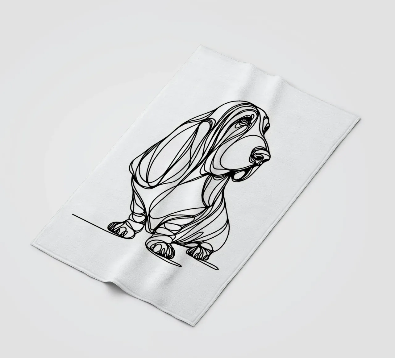Basset Hound Line Art coperta in pile da WijdevenDesign