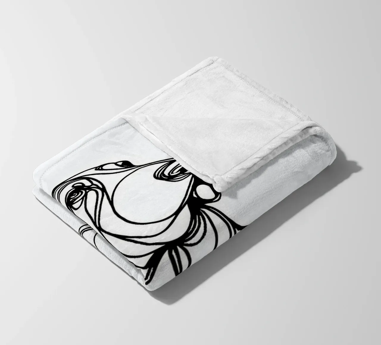 Basset Hound Line Art coperta in pile da WijdevenDesign
