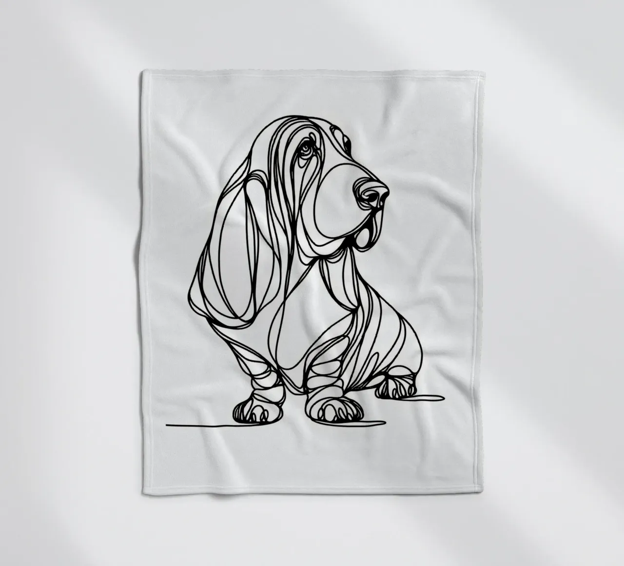 Basset Hound Line Art coperta in pile da WijdevenDesign