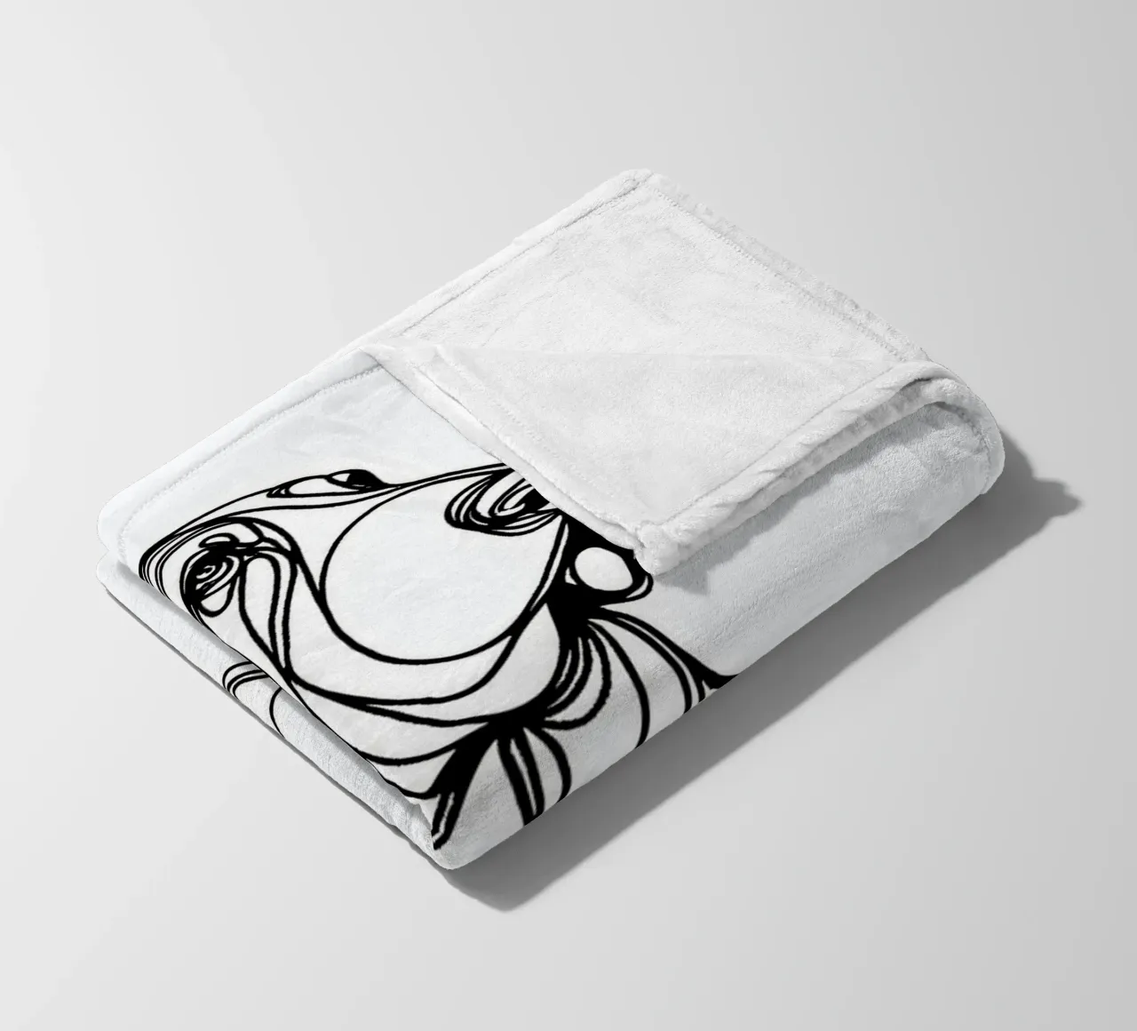 Basset Hound Line Art coperta in pile da WijdevenDesign