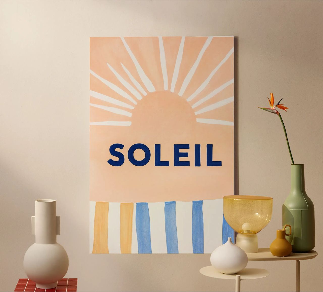 Pastel Soleil Liebe Leinwand von Carinaprint
