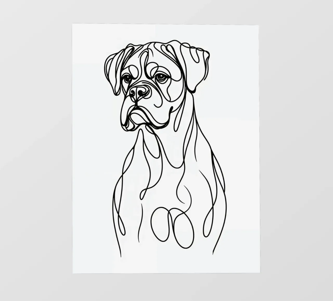 Cane Boxer Line Art telo in pvc da WijdevenDesign