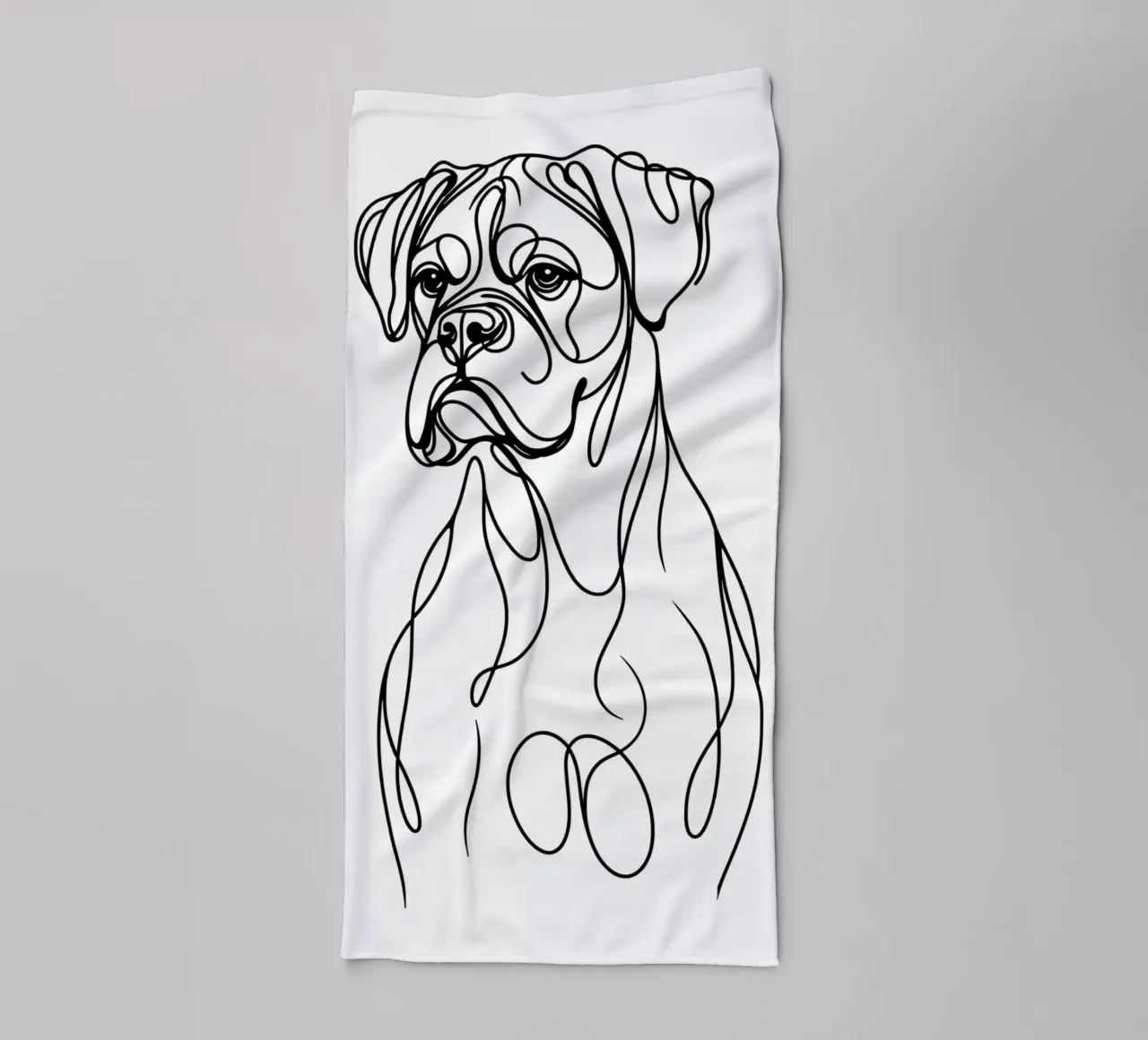 Cane Boxer Line Art asciugamano da bagno da WijdevenDesign