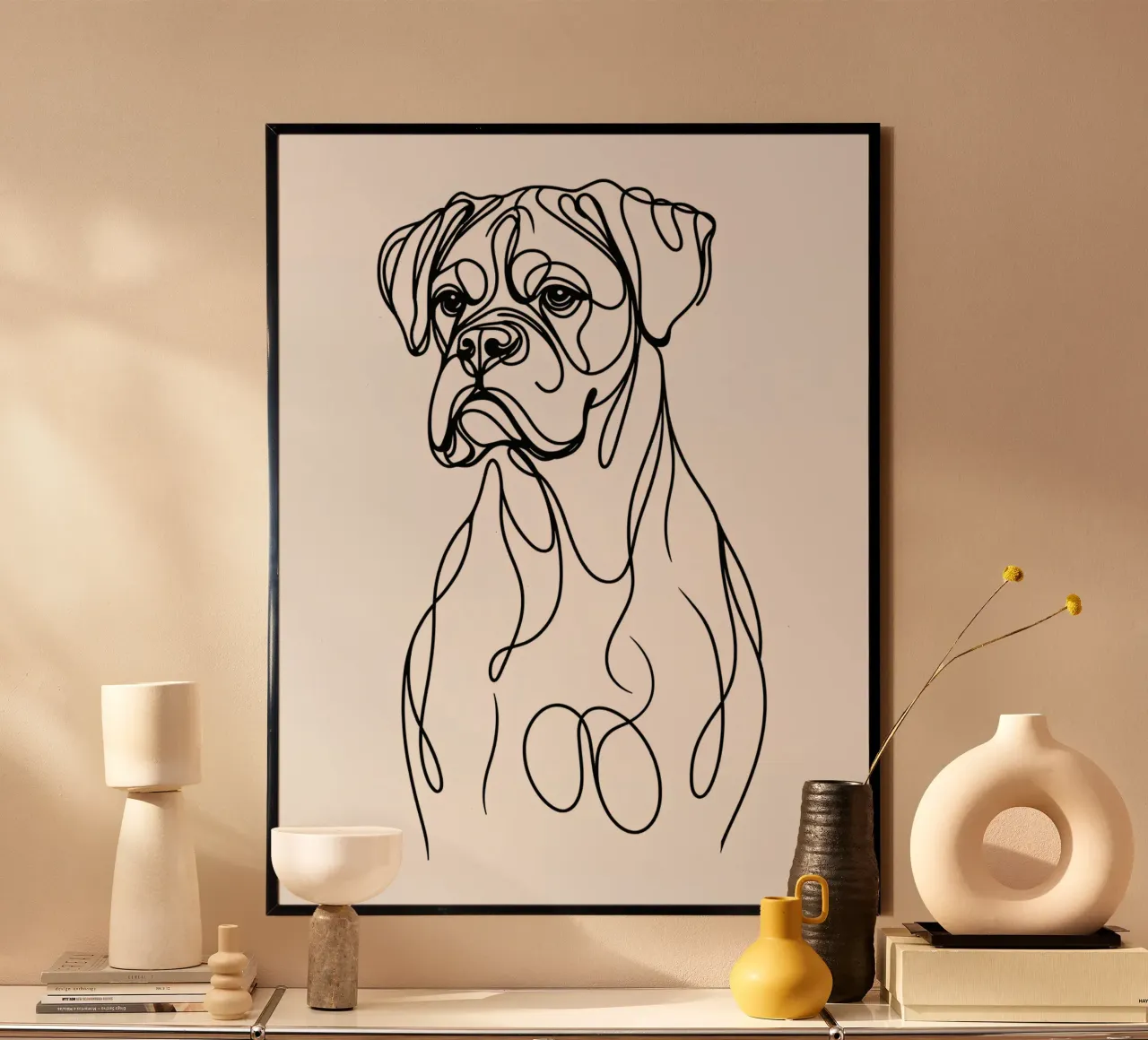 Arte en línea del perro bóxer hahnemühle de WijdevenDesign
