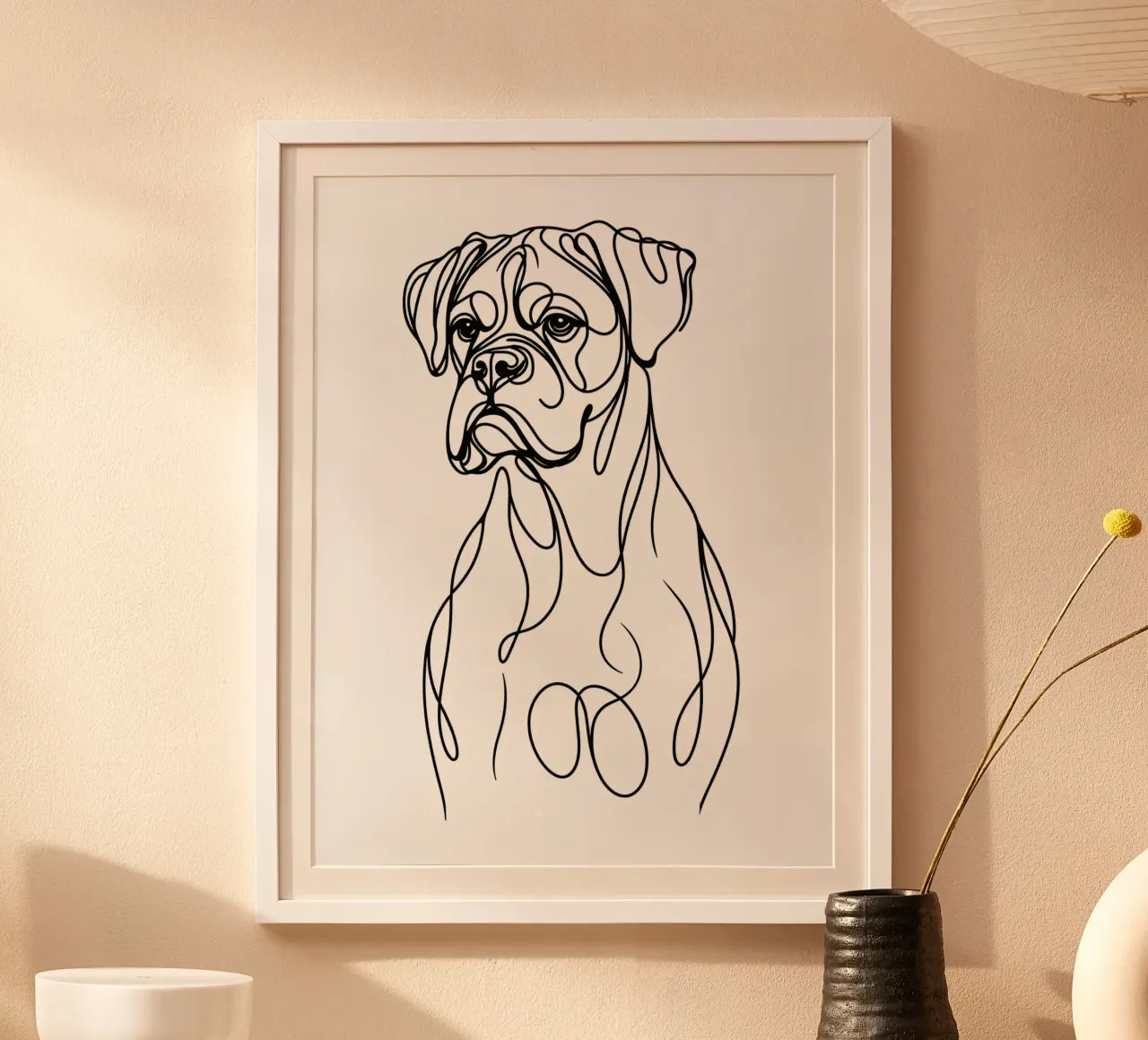 Arte en línea del perro bóxer hahnemühle de WijdevenDesign