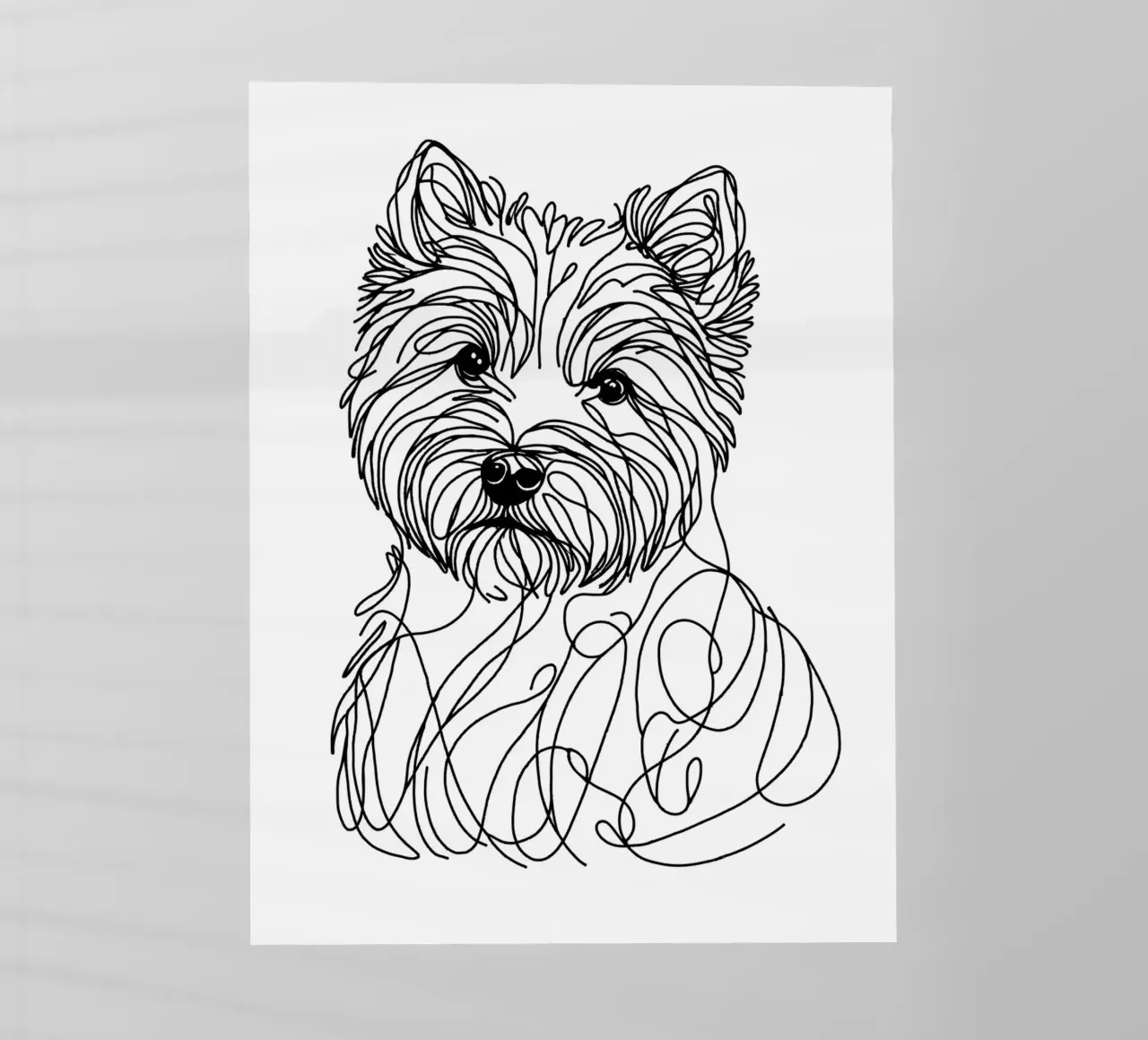 Cane Terrier Line Art pellicola backlit da WijdevenDesign