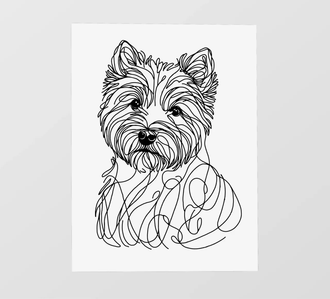 Cane Terrier Line Art pellicola backlit da WijdevenDesign