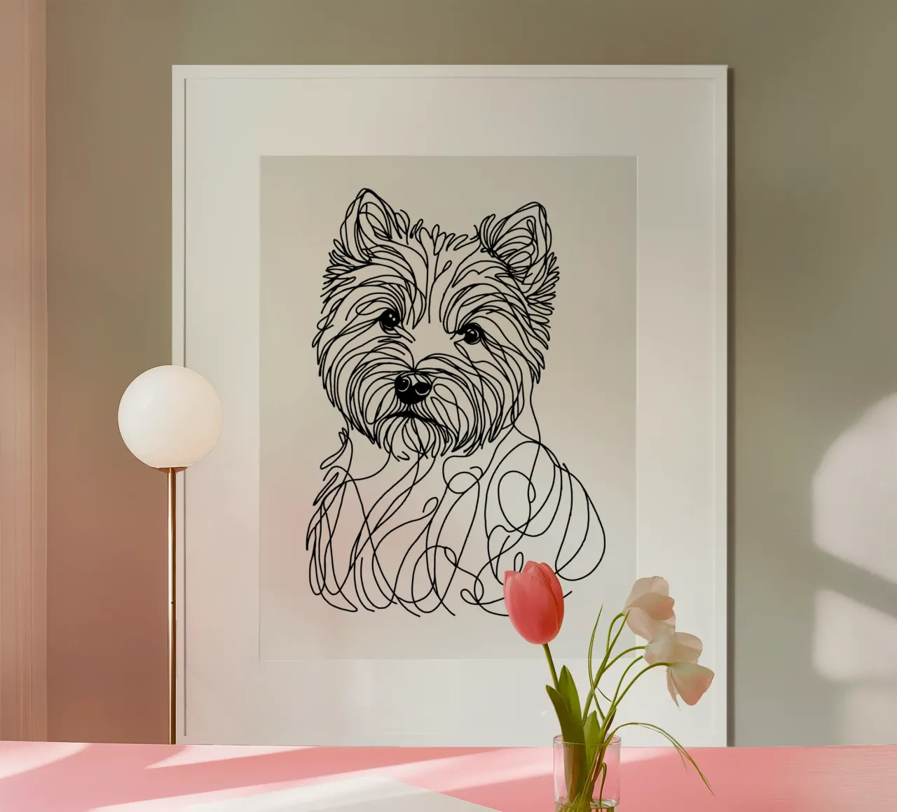Cane Terrier Line Art poster da WijdevenDesign