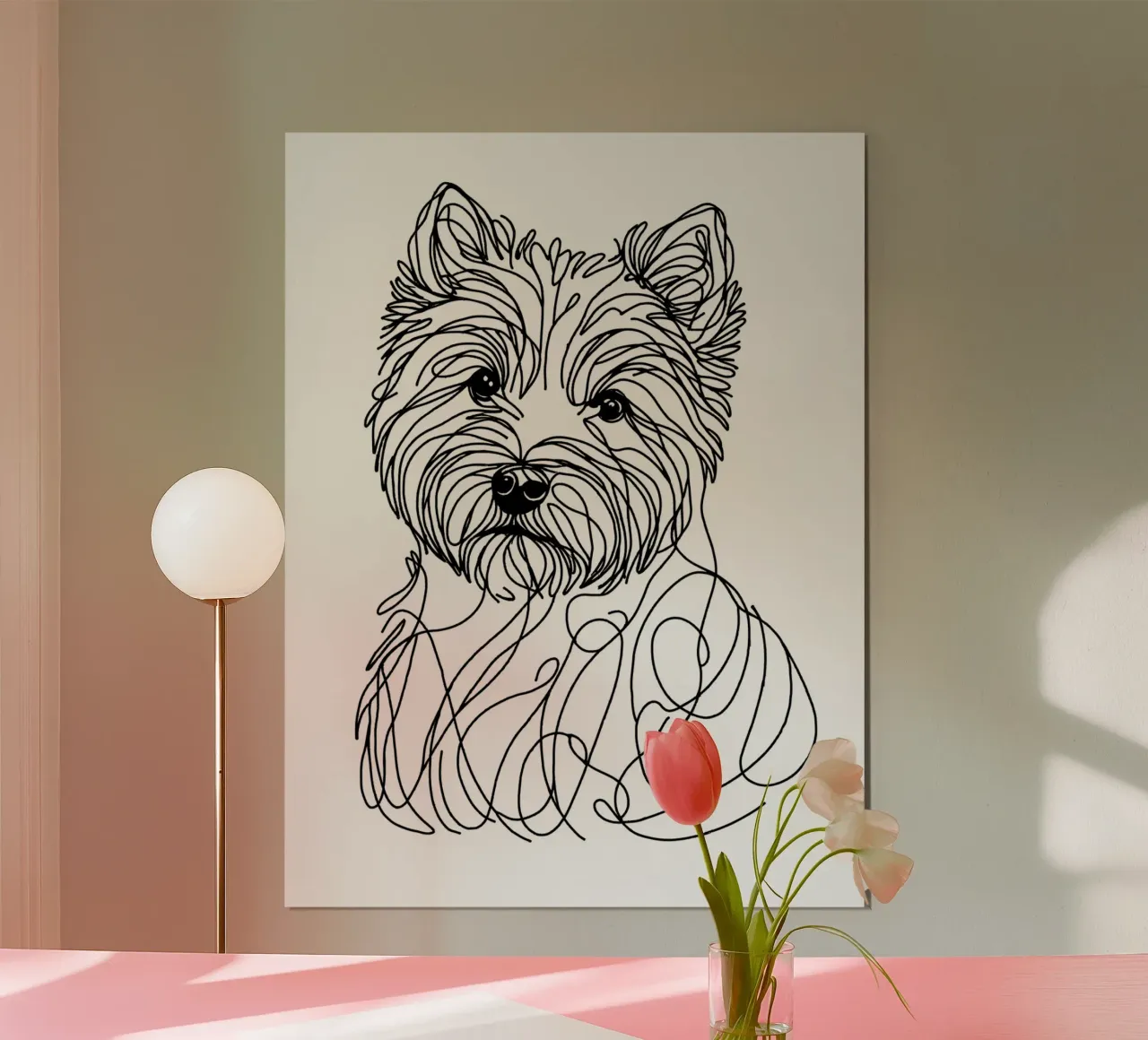 Cane Terrier Line Art poster da WijdevenDesign