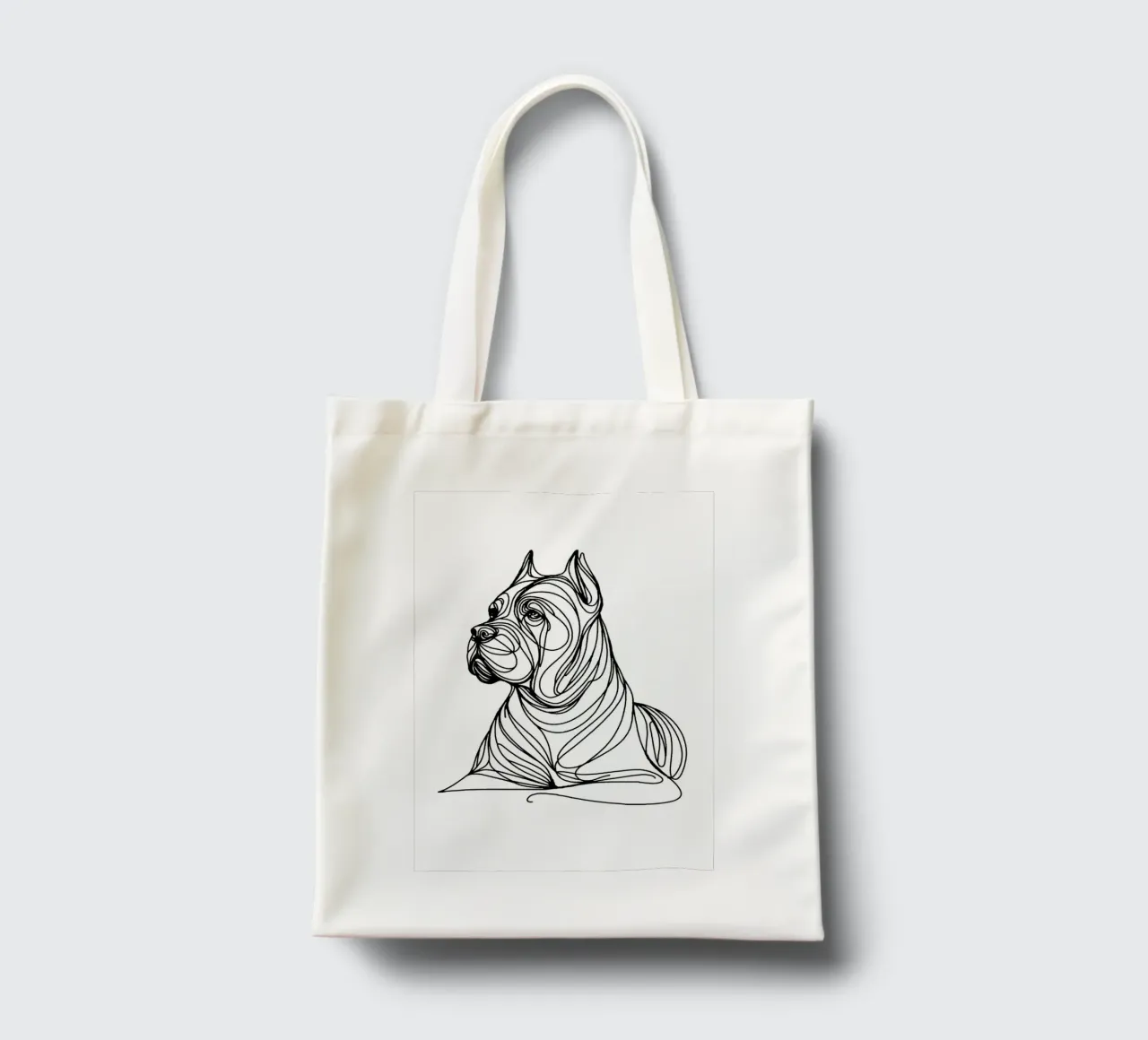 Cane Corso Dog Line Art borsa in juta da WijdevenDesign