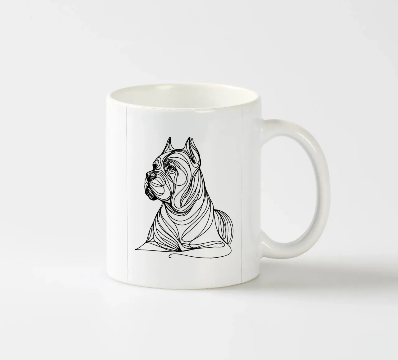 Cane Corso Dog Line Art tazza in ceramica da WijdevenDesign