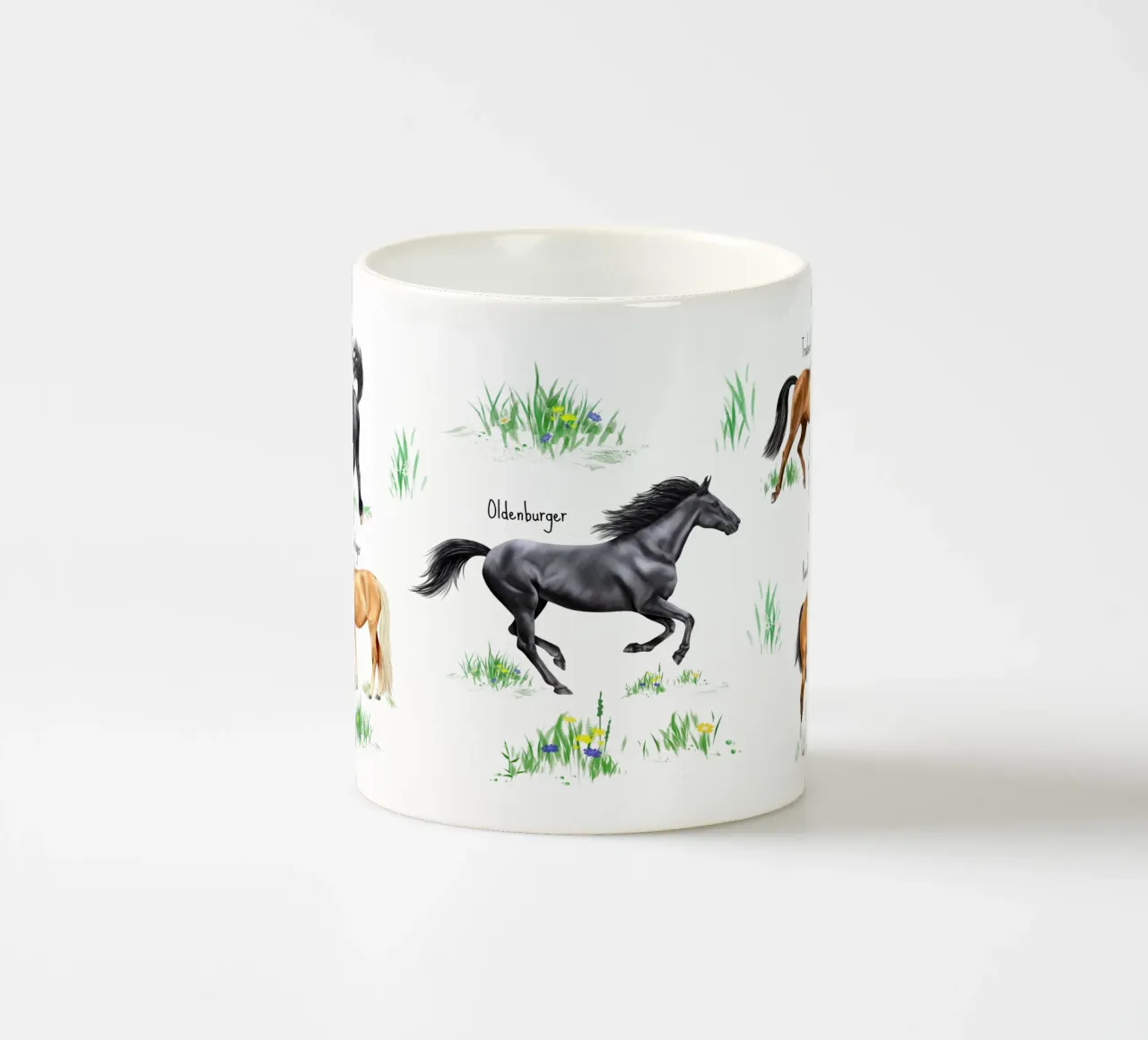 Cavalli e pony n. 02 tazza in ceramica da Moonlit Illustrations