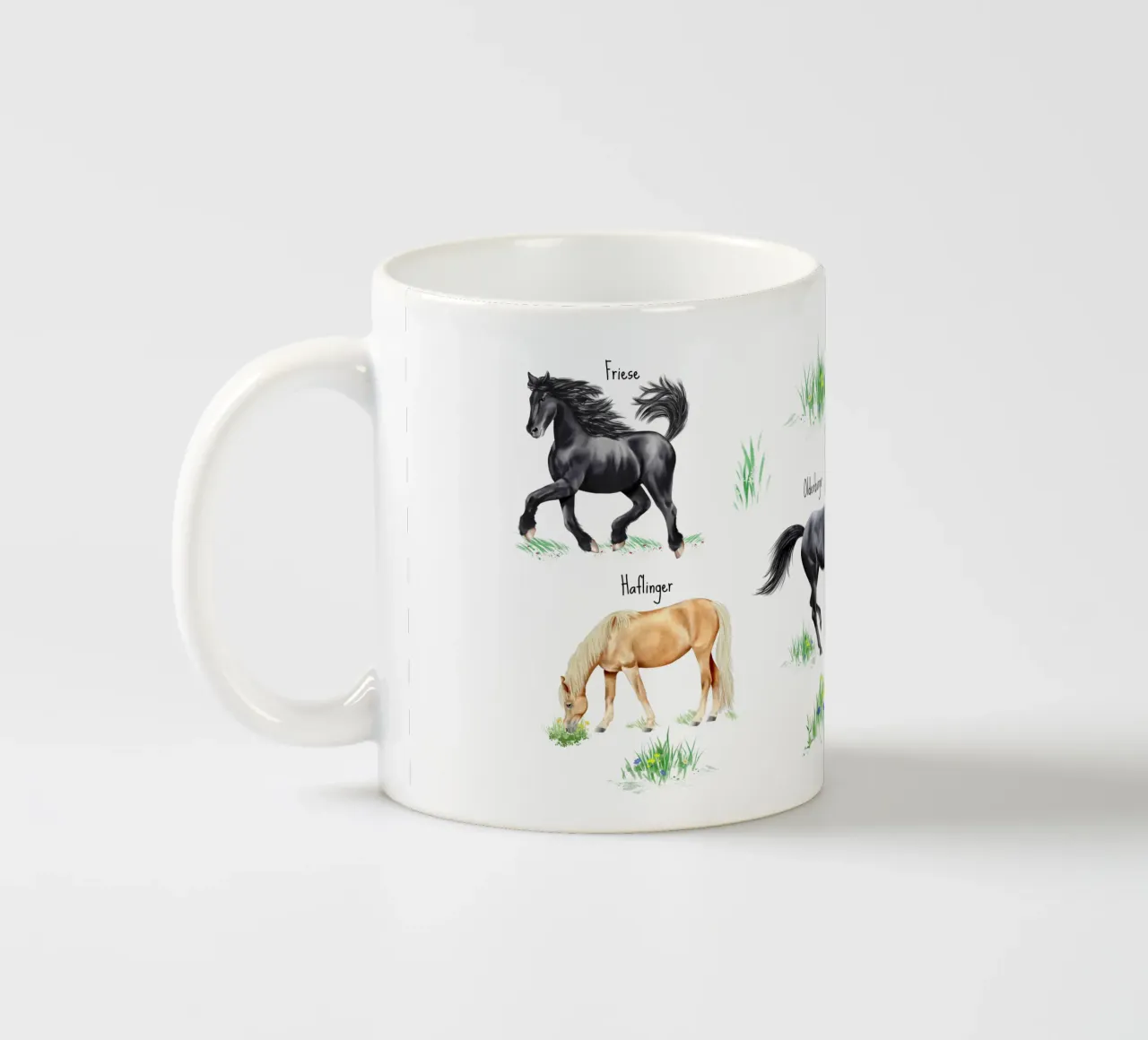 Cavalli e pony n. 02 tazza in ceramica da Moonlit Illustrations