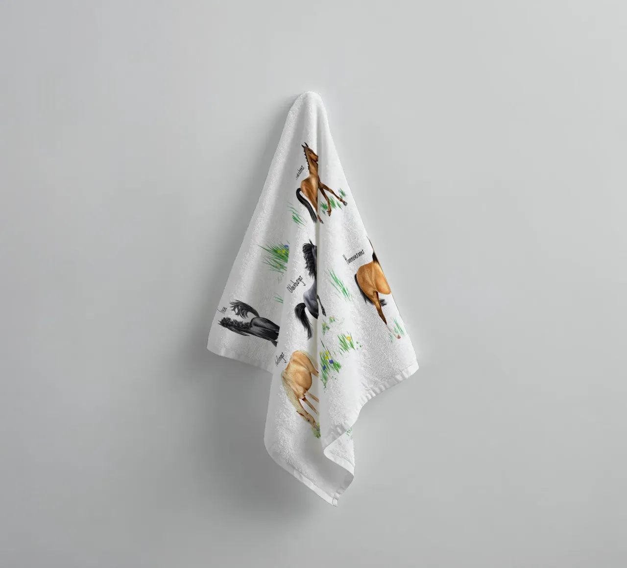 Cavalli e pony n. 02 asciugamano da bagno da Moonlit Illustrations