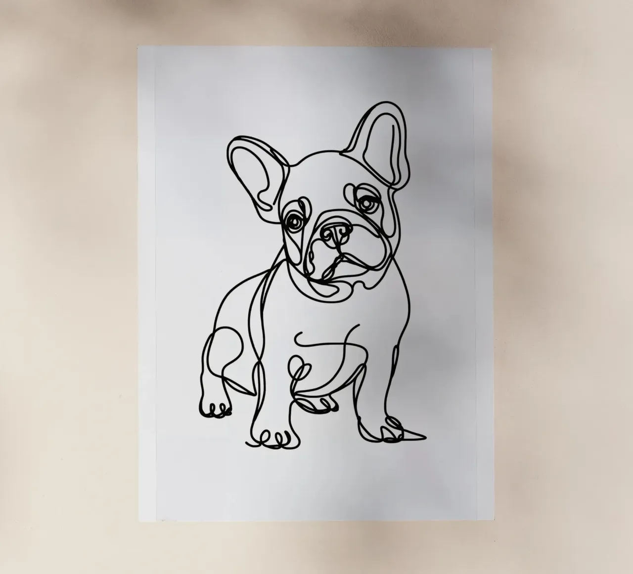 Französische Bulldogge Line Art Backlit Folie von WijdevenDesign