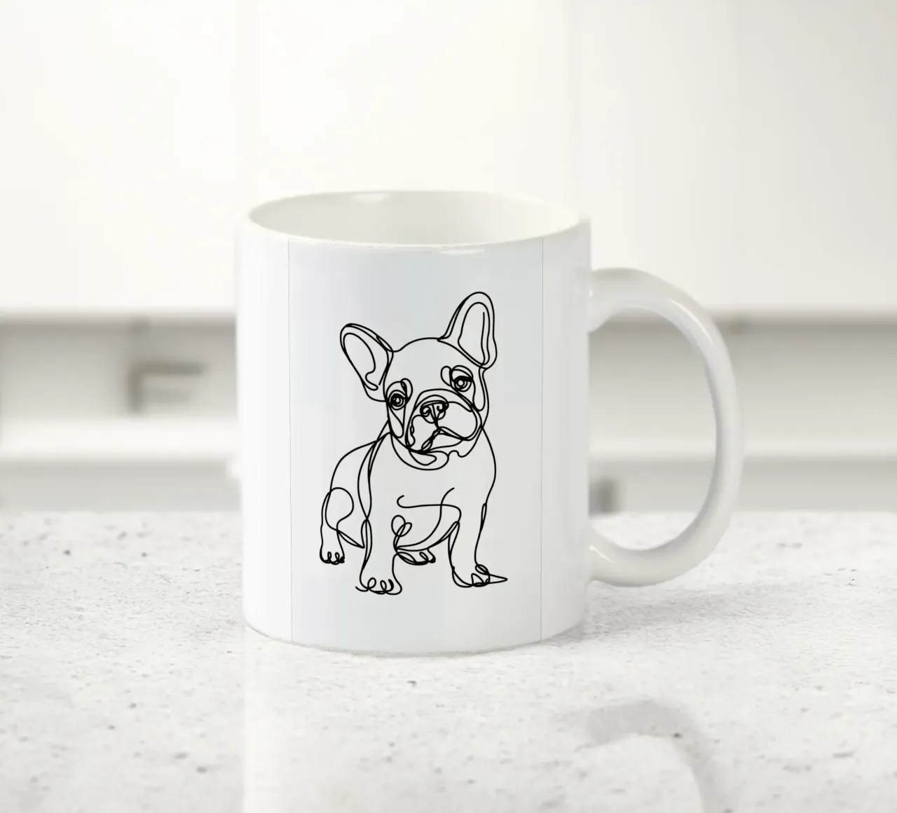 Linea d'arte del bulldog francese tazza in ceramica da WijdevenDesign