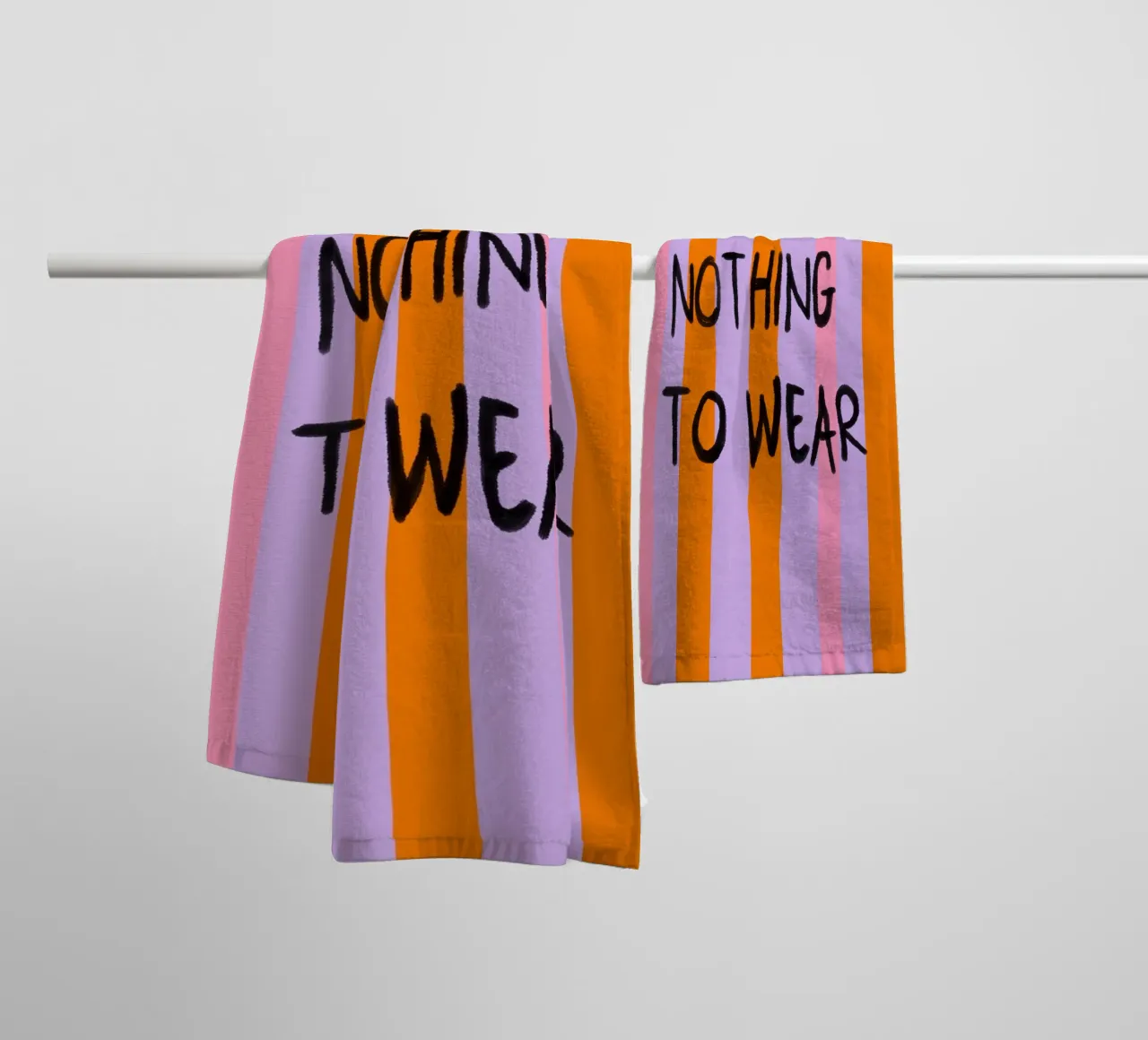 I have nothing to wear" Art towel by Carinaprint