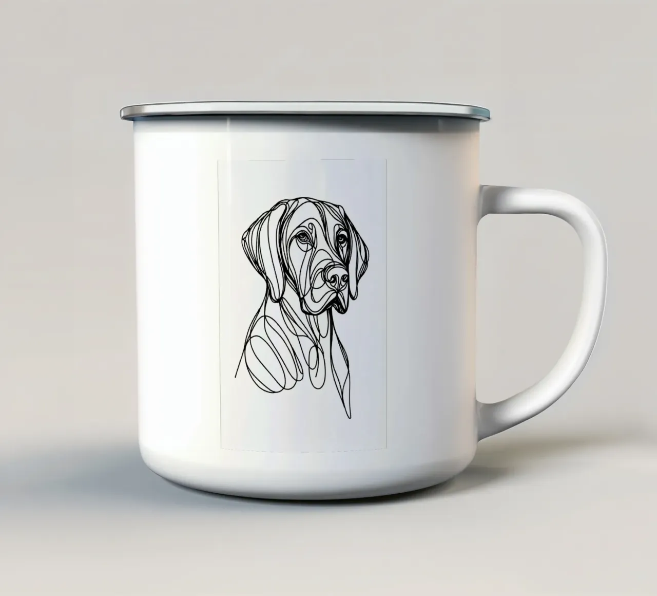Cane tedesco Line Art tazza in smalto da WijdevenDesign