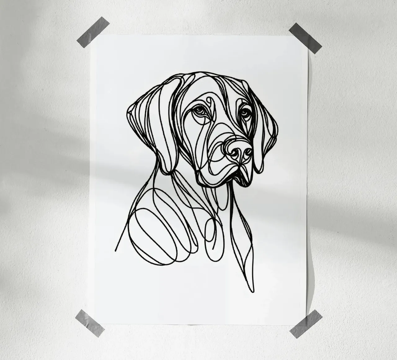 Cane tedesco Line Art carta hahnemühle da WijdevenDesign