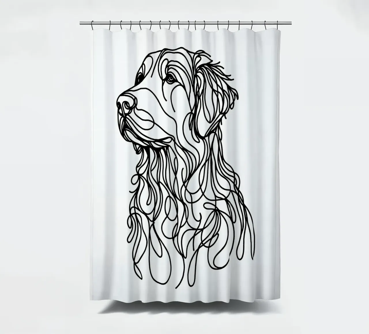 Golden Retriever Dog Line Art shower curtain by WijdevenDesign