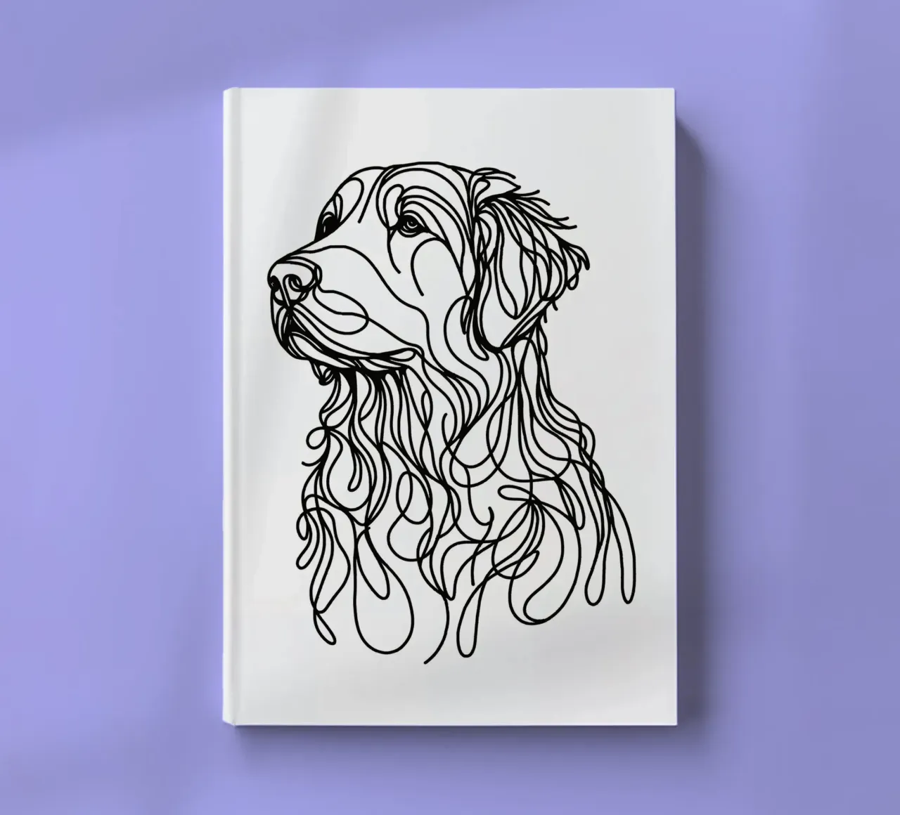 Golden Retriever Dog Line Art notebook by WijdevenDesign