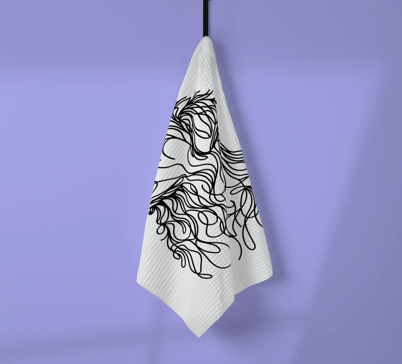 Cane Golden Retriever Line Art canovaccio da cucina da WijdevenDesign