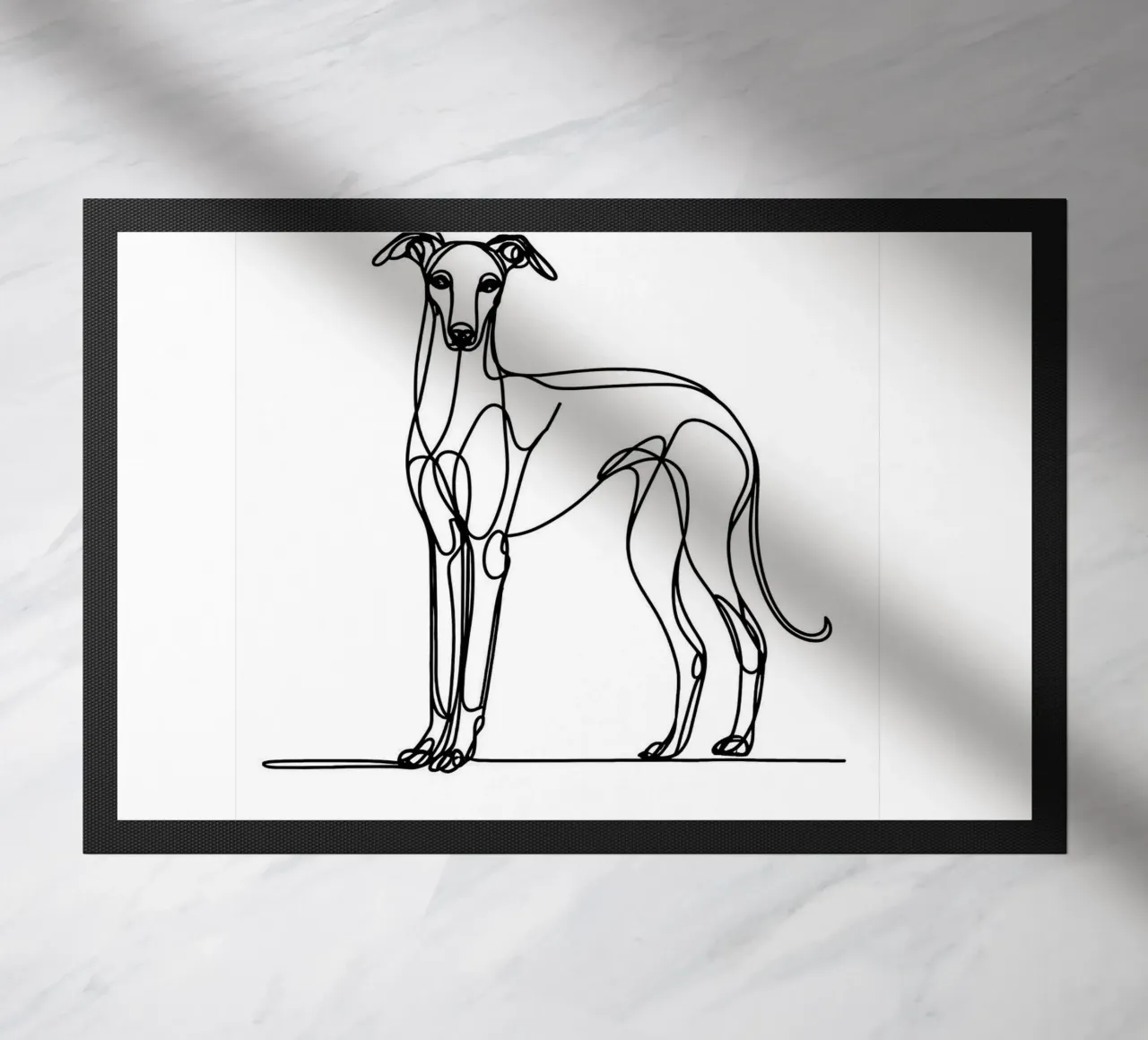 Dessin au trait d'un chien lévrier paillasson de WijdevenDesign