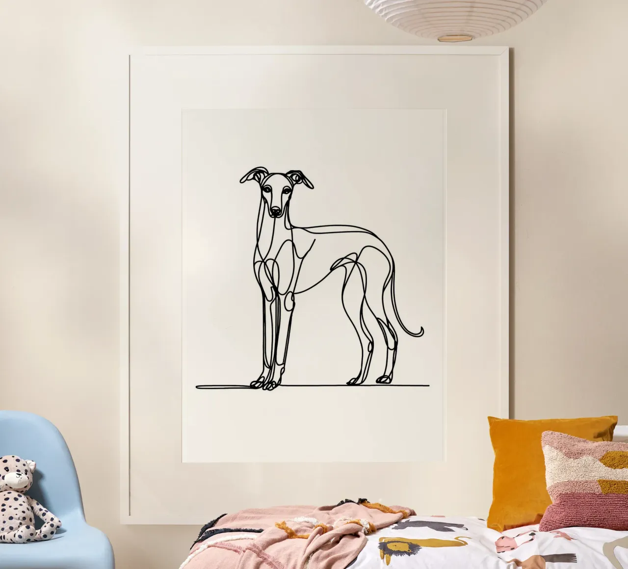 Dessin au trait d'un chien lévrier hahnemühle de WijdevenDesign