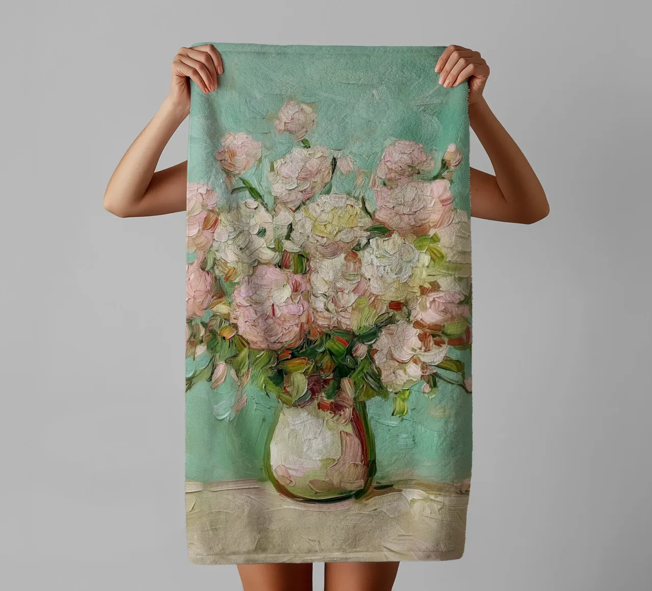 Bouquet rosa in fiore asciugamano da bagno da Carinaprint