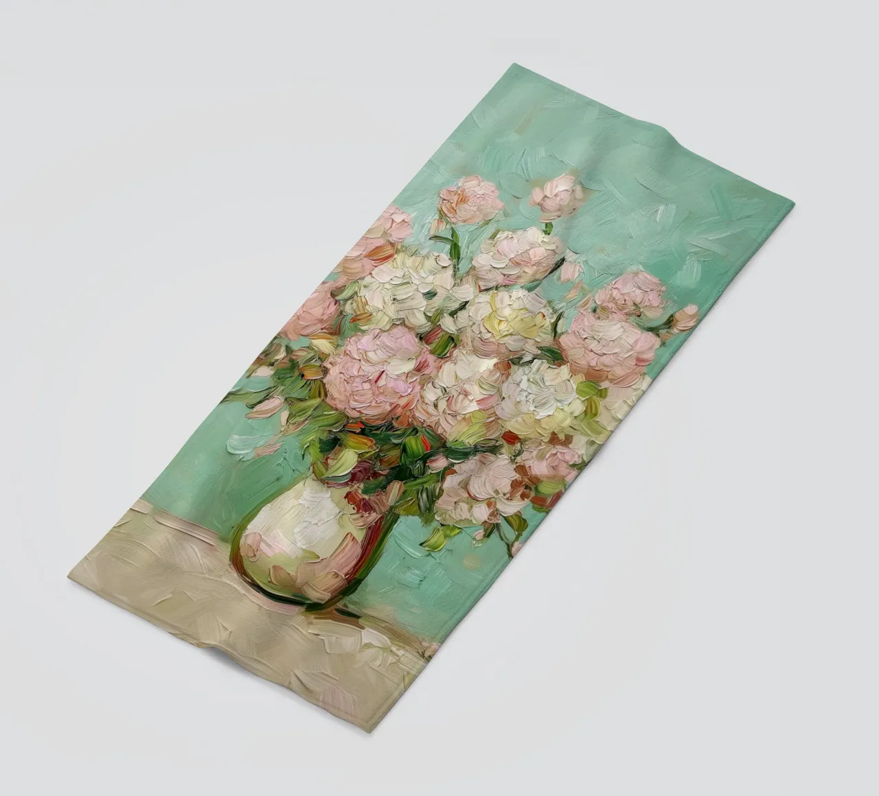 Bouquet rosa in fiore telo mare da Carinaprint