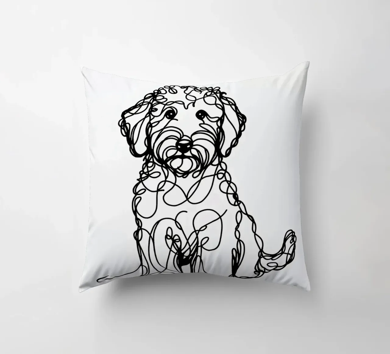 Cane Labradoodle Line Art cuscino da WijdevenDesign