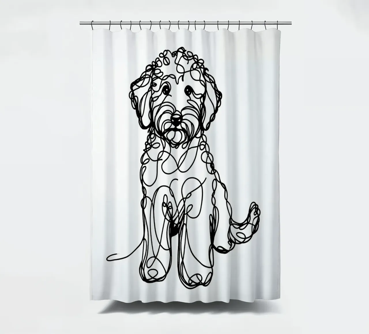 Cane Labradoodle Line Art tenda da doccia da WijdevenDesign