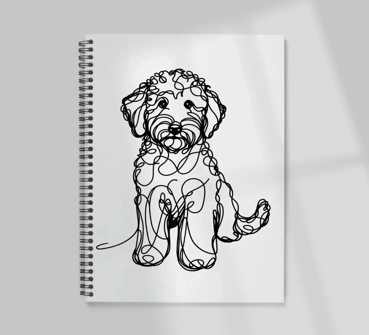 Labradoodle Hund Line Art Ringbuch von WijdevenDesign