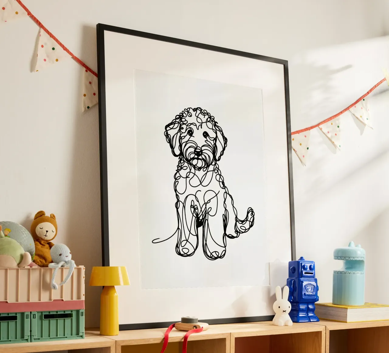 Cane Labradoodle Line Art carta hahnemühle da WijdevenDesign