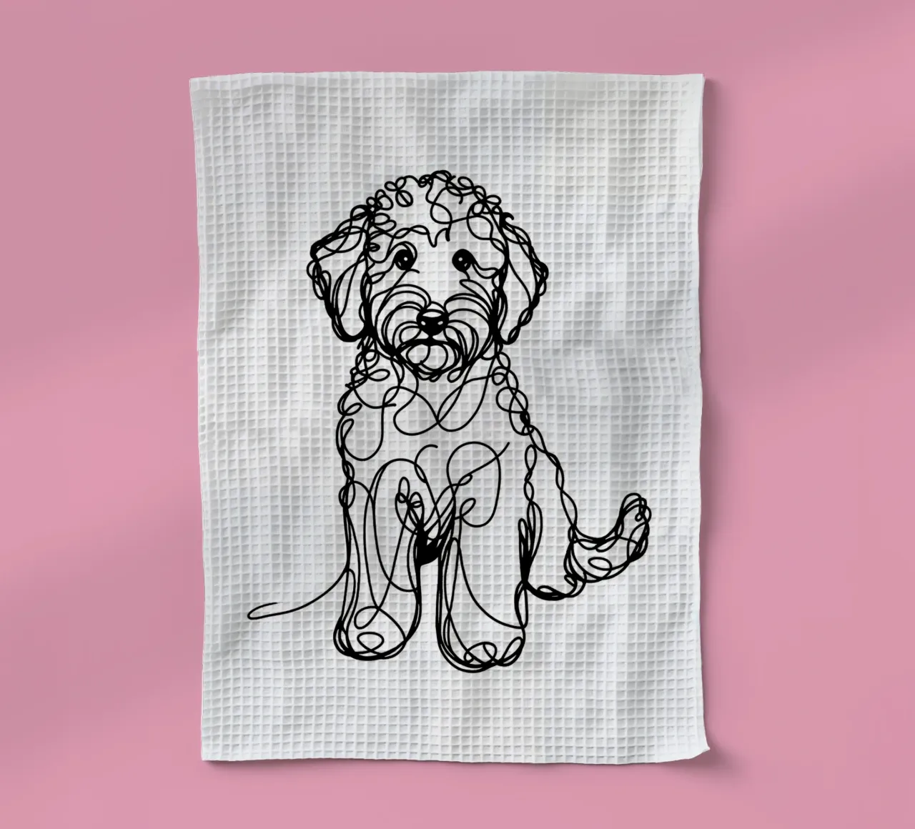 Cane Labradoodle Line Art canovaccio da cucina da WijdevenDesign