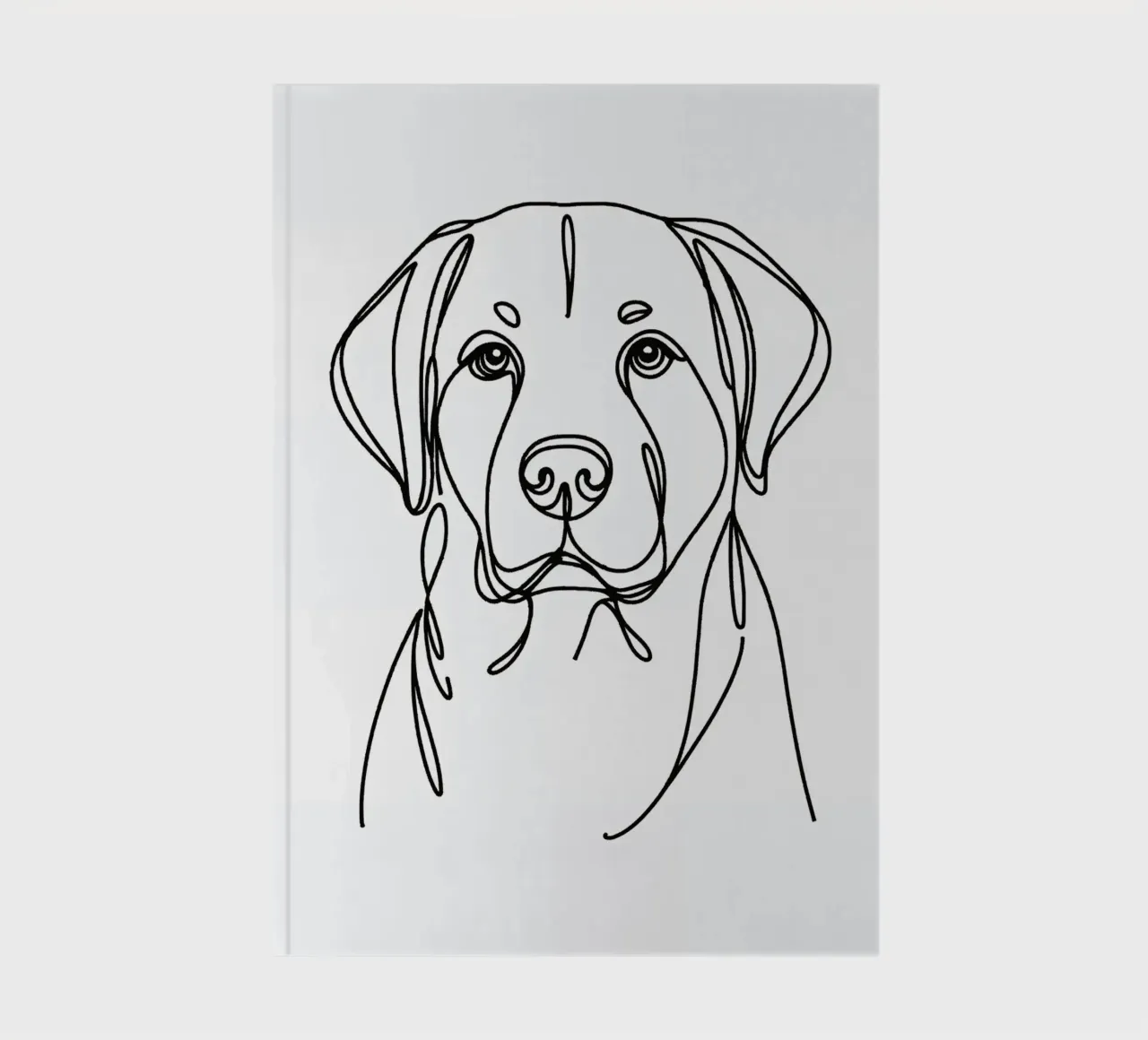 Dessin au trait d'un chien du Labrador carnet de notes de WijdevenDesign