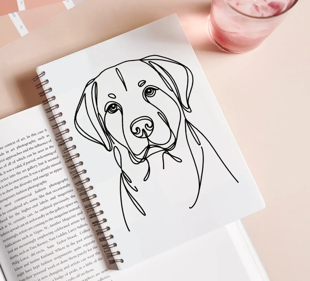 Labrador Dog Line Art spiral notebook by WijdevenDesign